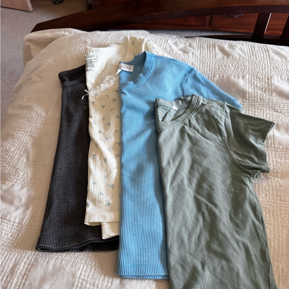 Assorted T-Shirt Bundle in Blue, Green, and Gray